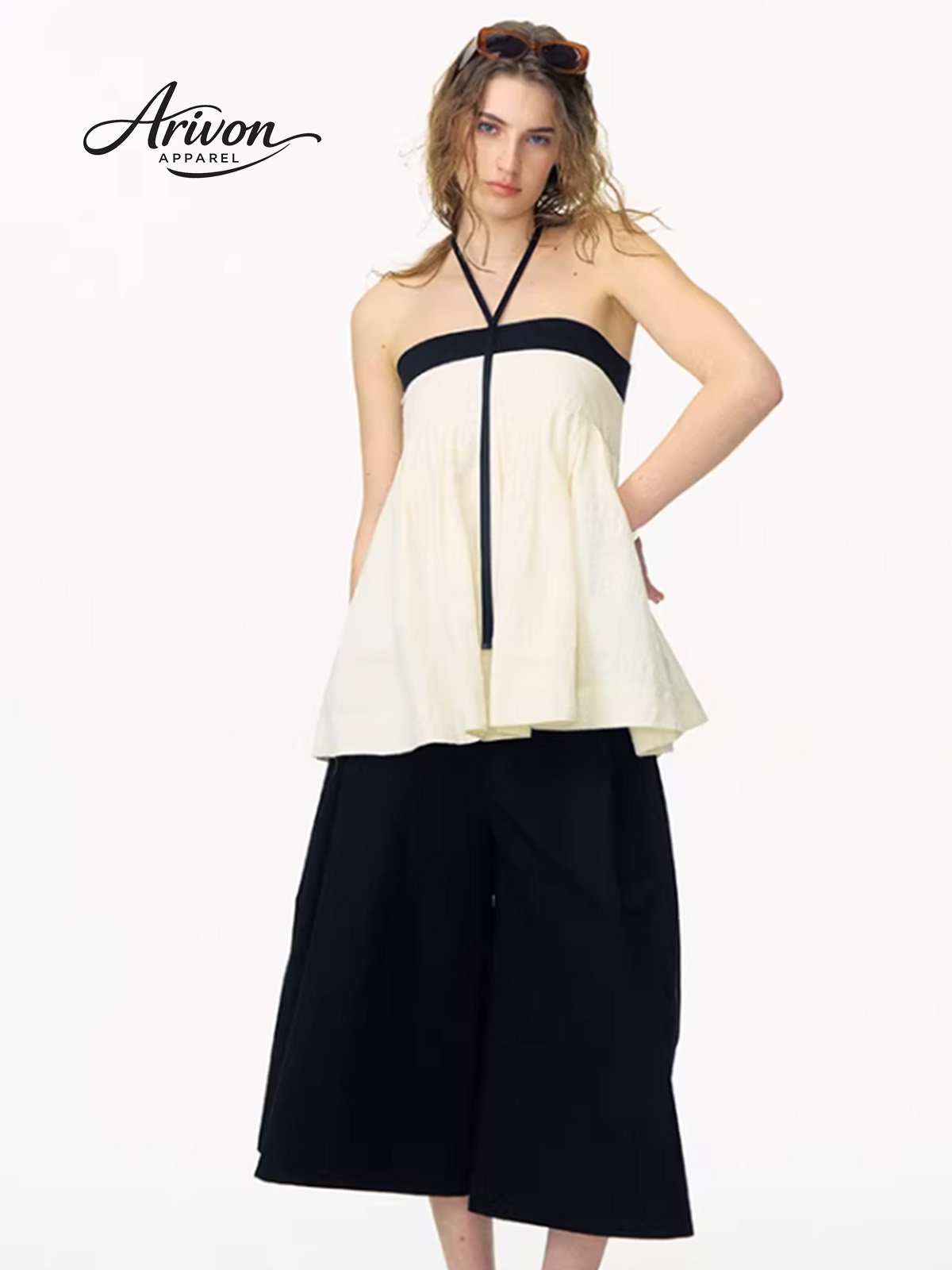 28logo Cloud Puff Halter Blouse - Image 1
